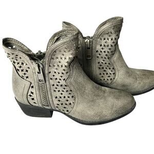 Women's Grey Booties, 7.5, Zipper, Not Rated, Block Heel, Round Toe, Gray